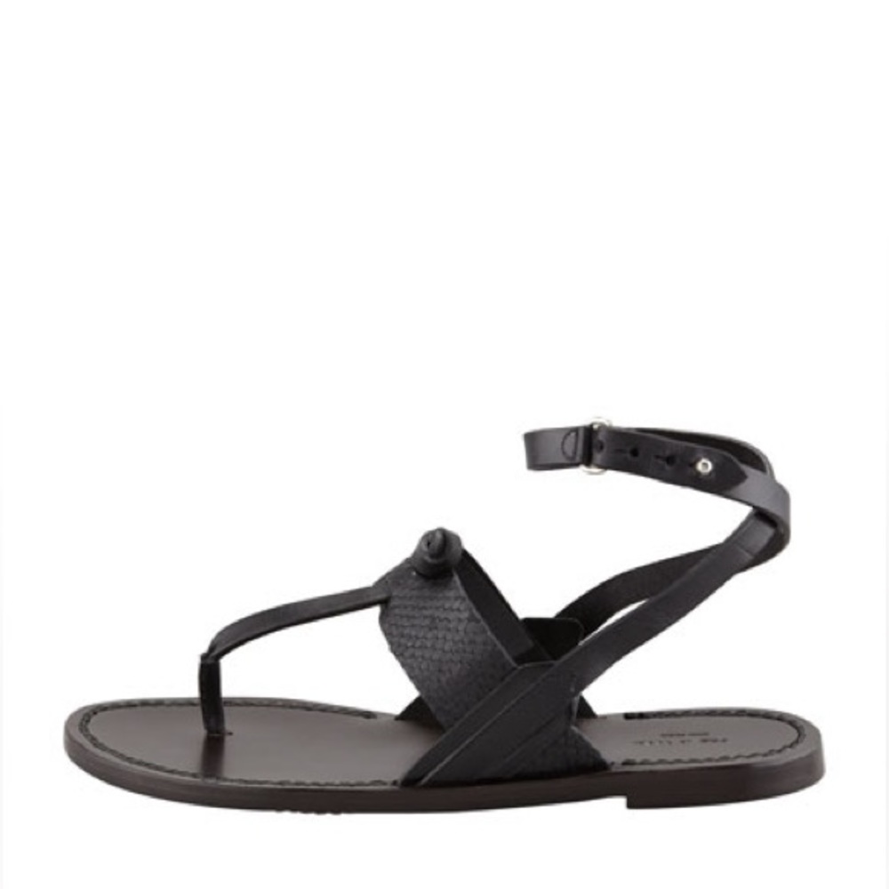 Rag & Bone - Sigrid Ankle-Wrap Thong Sandal, Blac… - image 1